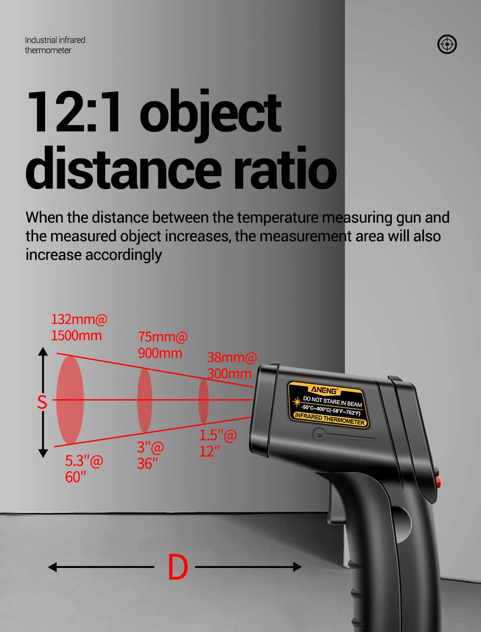 ANENG TH201 High sensitivity digital infrared measuring gun